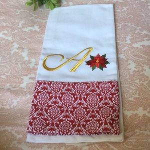 Christmas Embroidered Kitchen Towel letter A